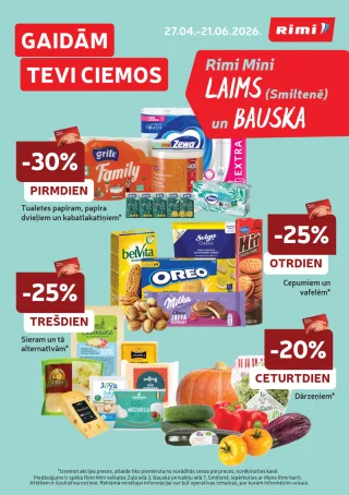 Rimi Mini Laims (Smiltenē) un Bauska buklets